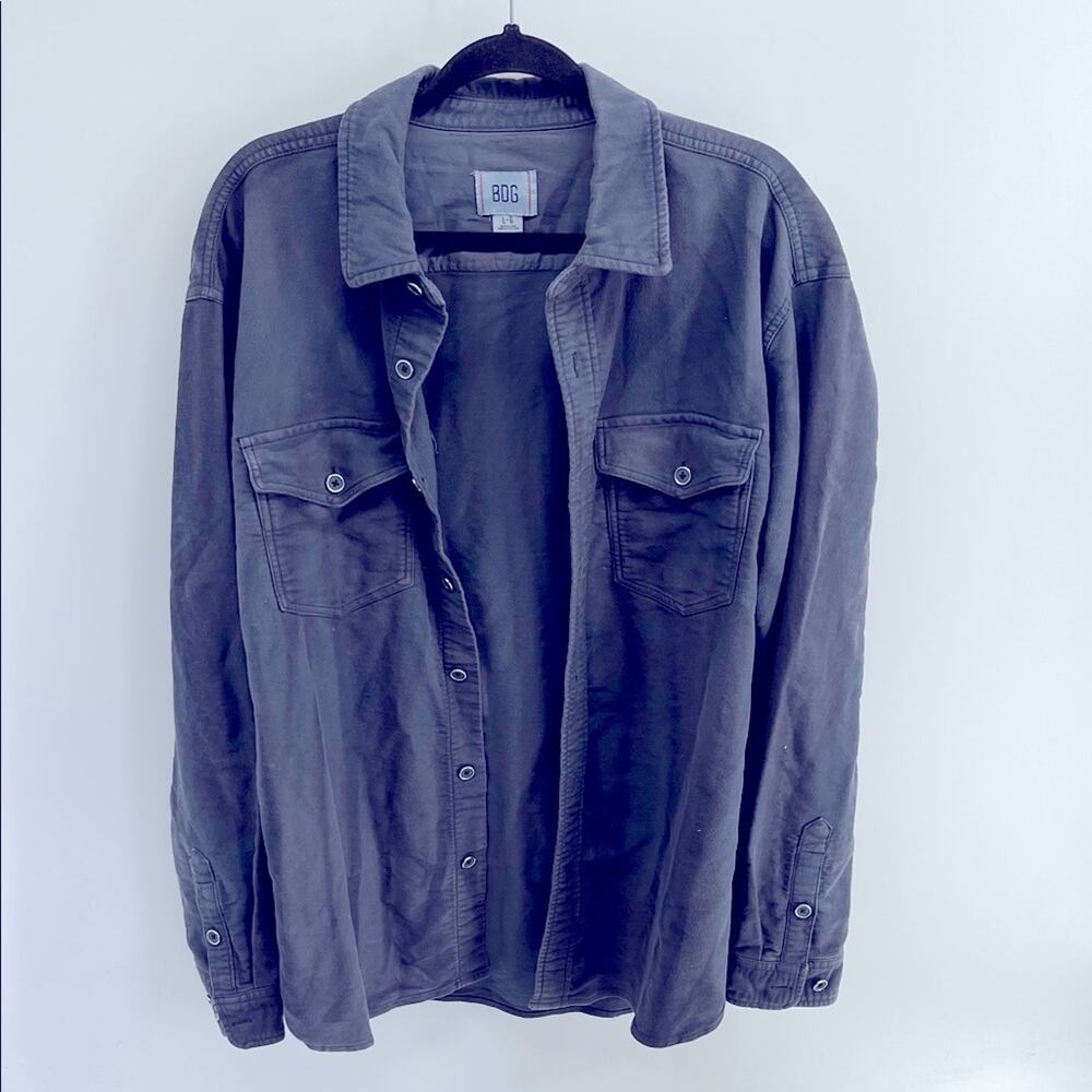 BDG heavy weight long sleeve button up shirt jacket shacket sz L